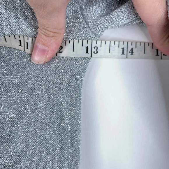 J Crew Lurex Twist Back Dress Silver Gray Midi Wool Blend Party Short Size XXS - Picture 11 of 13